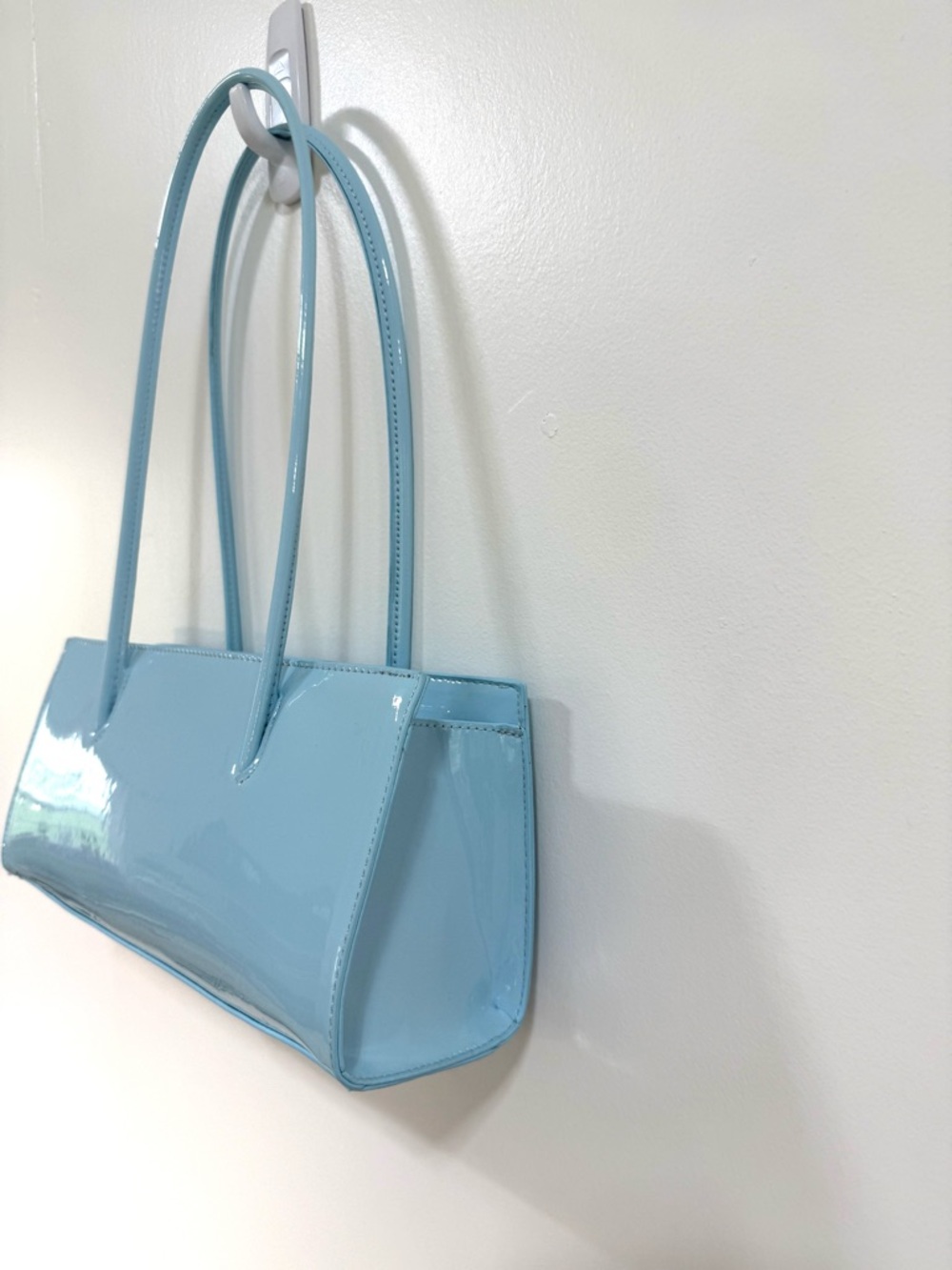 KAYLA & AVA Light Blue Patent Shoulder Bag - Picture 5 of 11